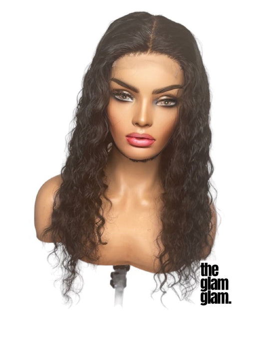 16" Indian LOOSE CURL Closure Wig